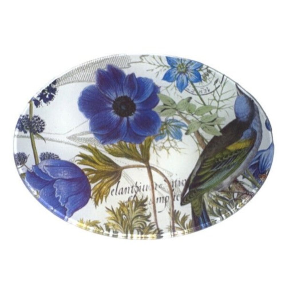 Michael Design Works Primrose Path Glass Soap Dish Antique Prints